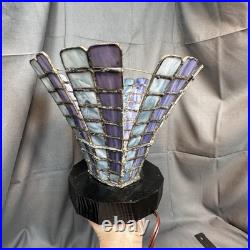 VTG Primitave Unique Handmade Slag Glass Electric Table Tulip shape Lamp VIDEO VTG Primitave Unique Handmade Slag Glass Electric Table Tulip shape Lamp VIDEO