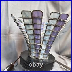 VTG Primitave Unique Handmade Slag Glass Electric Table Tulip shape Lamp VIDEO VTG Primitave Unique Handmade Slag Glass Electric Table Tulip shape Lamp VIDEO