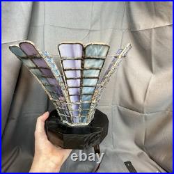 VTG Primitave Unique Handmade Slag Glass Electric Table Tulip shape Lamp VIDEO VTG Primitave Unique Handmade Slag Glass Electric Table Tulip shape Lamp VIDEO