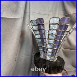 VTG Primitave Unique Handmade Slag Glass Electric Table Tulip shape Lamp VIDEO VTG Primitave Unique Handmade Slag Glass Electric Table Tulip shape Lamp VIDEO
