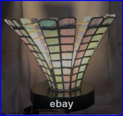 VTG Primitave Unique Handmade Slag Glass Electric Table Tulip shape Lamp VIDEO VTG Primitave Unique Handmade Slag Glass Electric Table Tulip shape Lamp VIDEO