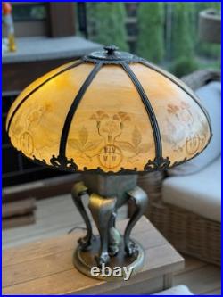 Very Unique Signed Miller Slag Glass Lamp
