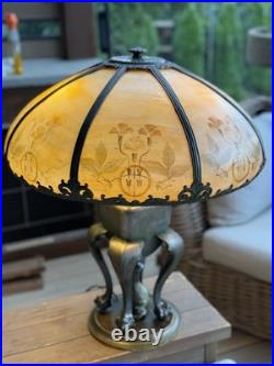 Very Unique Signed Miller Slag Glass Lamp