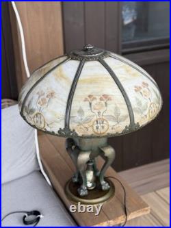 Very Unique Signed Miller Slag Glass Lamp