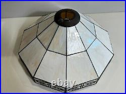 Vintage 10 Panel Slag Glass Art Crafts Mission Tiffany Style Lamp Shade, 1 5/8