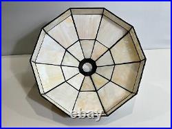 Vintage 10 Panel Slag Glass Art Crafts Mission Tiffany Style Lamp Shade, 1 5/8