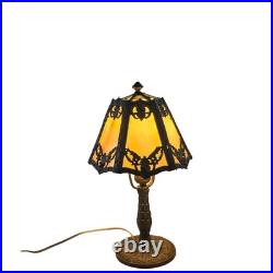 Vintage 1920s 1930s Art Nouveau Deco Slag Glass Table Lamp For Repair Lighting