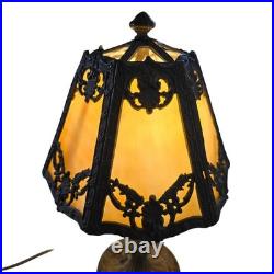 Vintage 1920s 1930s Art Nouveau Deco Slag Glass Table Lamp For Repair Lighting