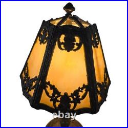 Vintage 1920s 1930s Art Nouveau Deco Slag Glass Table Lamp For Repair Lighting