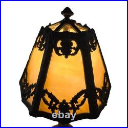 Vintage 1920s 1930s Art Nouveau Deco Slag Glass Table Lamp For Repair Lighting