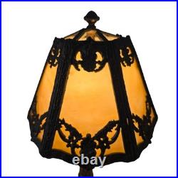 Vintage 1920s 1930s Art Nouveau Deco Slag Glass Table Lamp For Repair Lighting