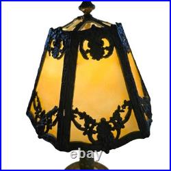 Vintage 1920s 1930s Art Nouveau Deco Slag Glass Table Lamp For Repair Lighting