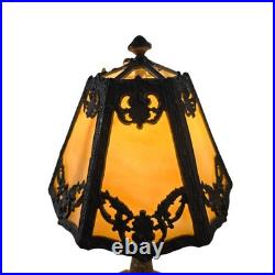 Vintage 1920s 1930s Art Nouveau Deco Slag Glass Table Lamp For Repair Lighting