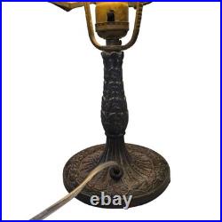 Vintage 1920s 1930s Art Nouveau Deco Slag Glass Table Lamp For Repair Lighting