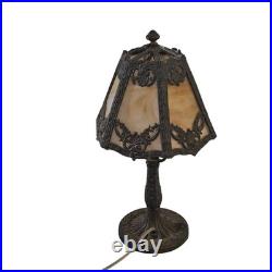 Vintage 1920s 1930s Art Nouveau Deco Slag Glass Table Lamp For Repair Lighting