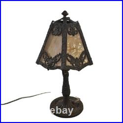 Vintage 1920s 1930s Art Nouveau Deco Slag Glass Table Lamp For Repair Lighting