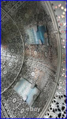 Vintage 1967 Loevsky & Loevsky Blue Slag Glass Lamp Moroccan Bohemian