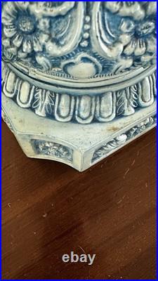 Vintage 1967 Loevsky & Loevsky Blue Slag Glass Lamp Moroccan Bohemian