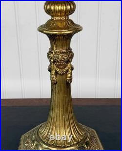Vintage 40 Hollywood Regency Gold Slag Glass Jeweled Crown Table Lamp