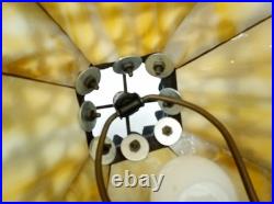 Vintage 70s 80s slag glass table lamp stained glass