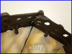 Vintage 70s 80s slag glass table lamp stained glass