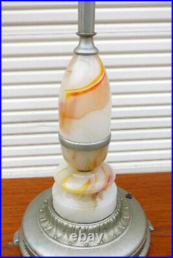 Vintage Akro Agate Slag Glass lamp -Houze Floor or table use 33 1/2 tall