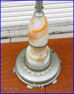 Vintage Akro Agate Slag Glass lamp -Houze Floor or table use 33 1/2 tall