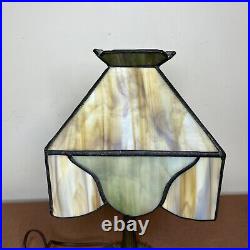 Vintage Aladdin Marbled Slag Glass Table Lamp