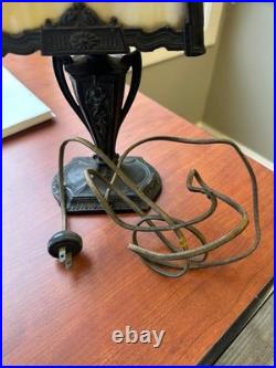 Vintage Antique 1900s Art Deco Slag Glass Boudoir Lamp 15.5 RARE Cherubs