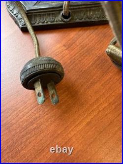 Vintage Antique 1900s Art Deco Slag Glass Boudoir Lamp 15.5 RARE Cherubs