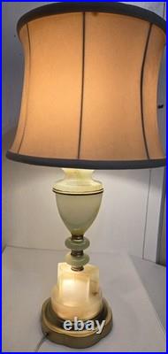 Vintage Antique Art Deco Slag Glass Table Lamp (With Out Shade)