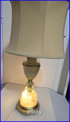 Vintage Antique Art Deco Slag Glass Table Lamp (With Out Shade)