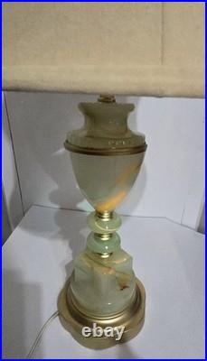 Vintage Antique Art Deco Slag Glass Table Lamp (With Out Shade)