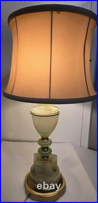 Vintage Antique Art Deco Slag Glass Table Lamp (With Out Shade)