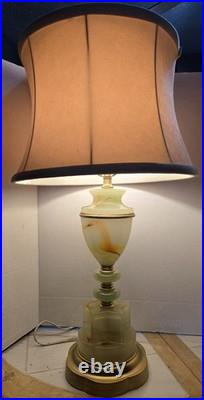 Vintage Antique Art Deco Slag Glass Table Lamp (With Out Shade)