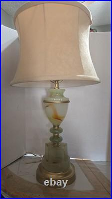 Vintage Antique Art Deco Slag Glass Table Lamp (With Out Shade)