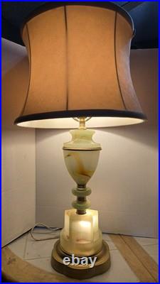 Vintage Antique Art Deco Slag Glass Table Lamp (With Out Shade)