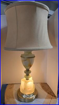 Vintage Antique Art Deco Slag Glass Table Lamp (With Out Shade)