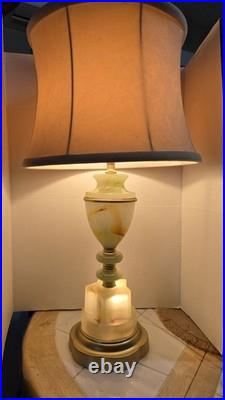 Vintage Antique Art Deco Slag Glass Table Lamp (With Out Shade)