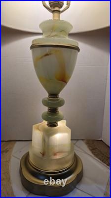 Vintage Antique Art Deco Slag Glass Table Lamp (With Out Shade)