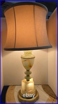 Vintage Antique Art Deco Slag Glass Table Lamp (With Out Shade)