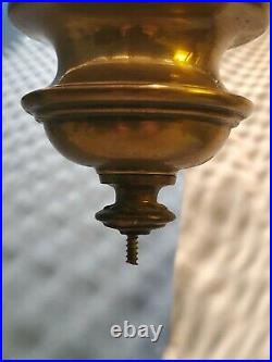 Vintage Antique Blue/Green SLAG Glass LIGHT Antique LAMP Fixture Works