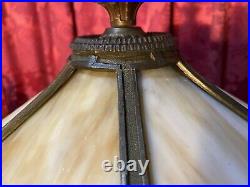Vintage Antique Bradley & Hubbard / Miller Slag Glass Table Lamp