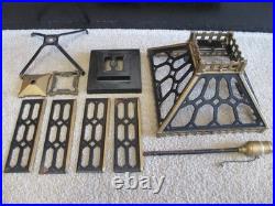 Vintage Antique Cast Iron Mission Slag Glass Table Lamp Parts Or Repair B&h Era Vintage Antique Cast Iron Mission Slag Glass Table Lamp Parts Or Repair B&h Era