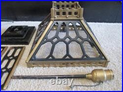 Vintage Antique Cast Iron Mission Slag Glass Table Lamp Parts Or Repair B&h Era