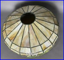 Vintage Antique Floral Leaded Slag Glass 16 Table Lamp Shade