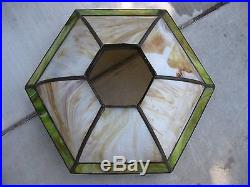 Vintage Antique French Empire Slag Glass Hanging Lamp Shade AS IS PLEASE RARE