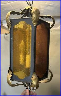 Vintage Antique Gothic Slag Glass Hanging Hall Lamp or Porch Light Fixture Vintage Antique Gothic Slag Glass Hanging Hall Lamp or Porch Light Fixture
