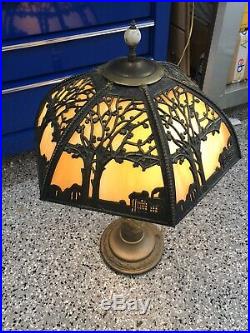 Vintage Antique Slag Glass Lamp Caramel Lampshade Only