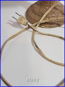 Vintage Antique Victorian Painted Iron Slag Glass Table Desk Lamp